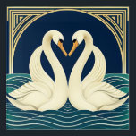 Art Deco Zwanen Acryl Wandkunst Acryl Muurkunst<br><div class="desc">Perfect voor de Art Deco Swan liefhebber!</div>