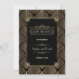 Art Deco Zwart 1920s Save the Date