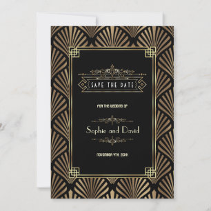 Art Deco Zwart 1920s Save the Date