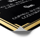 Art Deco zwart barschild uit de jaren 20 trouwrece Poster (Hoek)