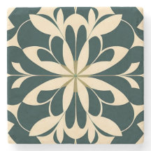 Art Deco Zwart Bloemmotief