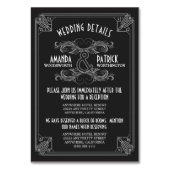 Art Deco Zwart Bruiloft Inserts Kaarten (Voorkant)