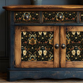 Art Deco Zwart en Goud Bloemen Kever Patroon Tissuepapier