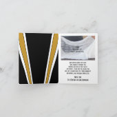 Art Deco Zwart en Goud Design bruiloft Bedankkaart (Binnen)