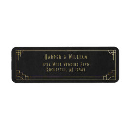 art deco zwart en goud etiket