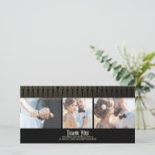 Art Deco Zwart en Goud Foto Trouwen Bedankt (Staand voorkant)