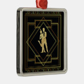 Art Deco zwart en goud geometrisch Metalen Ornament (Rechts)