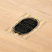Art Deco zwart en goud geometrische bruiloft Acryl Uitnodigingen (Laagn)