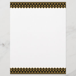 Art Deco zwart en goud geschulpte grenzen Briefhoofd