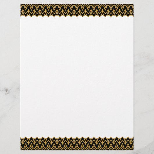 Art Deco zwart en goud geschulpte grenzen Briefhoofd (Voorkant)