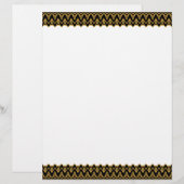 Art Deco zwart en goud geschulpte grenzen Briefhoofd (Voorkant / Achterkant)