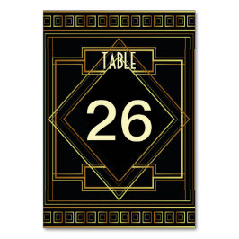 Art Deco Zwart en Goud Grote Gatsby Bruiloft Kaart