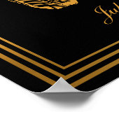 Art Deco Zwart en Goud "Het feest is op deze manie Poster (Hoek)