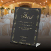 Art Deco zwart en goud menu Reclamebord Met Voetstuk