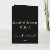 Art Deco Zwart en Goud Nieuwjaar Kaart (Achterkant)