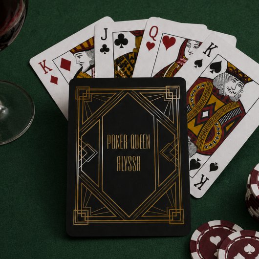 Art Deco Zwart en Goud Pokerkaarten