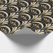 Art Deco Zwart en Goud symmetrisch Cadeaupapier (Hoek)