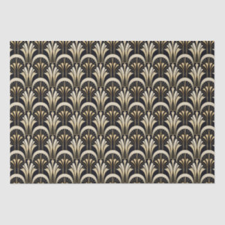 Art Deco Zwart en Goud symmetrisch Tissuepapier