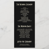 Art Deco  Zwart en Goud Trouwprogramma's Programmakaart (Achterkant)