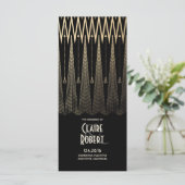 Art Deco  Zwart en Goud Trouwprogramma's Programmakaart (Staand voorkant)