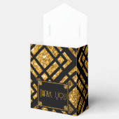 Art Deco Zwart en Goud Trouwtent Favoriete Doos Bedankdoosjes (Geopend)