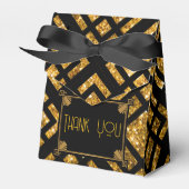 Art Deco Zwart en Goud Trouwtent Favoriete Doos Bedankdoosjes (Voorkant Zijde)