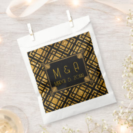 Art Deco Zwart en Goud Wedding Favoriete Tassen Bedankzakje
