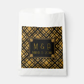 Art Deco Zwart en Goud Wedding Favoriete Tassen Bedankzakje (Voorkant)