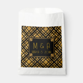 Art Deco Zwart en Goud Wedding Favoriete Tassen Bedankzakje