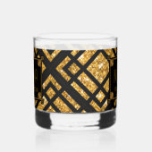 Art Deco Zwart en Goud Wedding Rocks Glas (Links)
