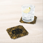 Art Deco Zwart en Goud Wedding Ticket Onderzetter (Insitu)