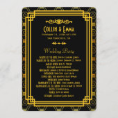 Art Deco Zwart en Gouden Huwelijksprogramma's Programmakaart (Voorkant)