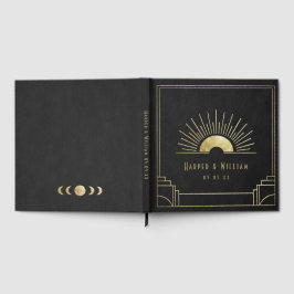Art deco zwart en namaak goud gastenboek