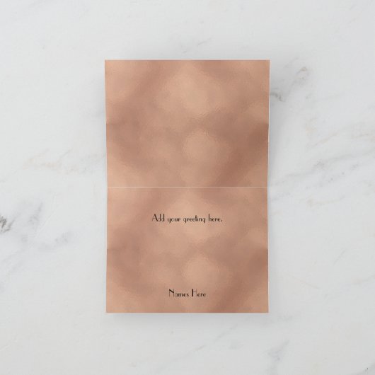 Art Deco Zwart en Roos Gold Look Dank je Kaart (Binnen)