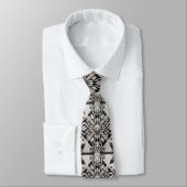 Art Deco Zwart en Witte Diamanten Stropdas (Gebonden)