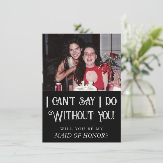 Art Deco | Zwart en Zilver Bruids Feestvoorstel Kaart (Staand voorkant)