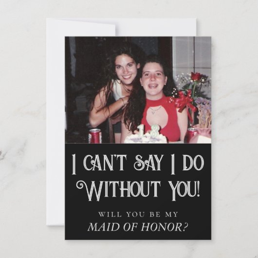 Art Deco | Zwart en Zilver Bruids Feestvoorstel Kaart (Voorkant)