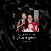 Art Deco | Zwart en Zilver Bruidsfeestfoto Vraag Kaart