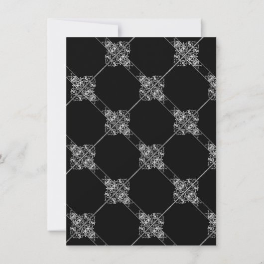 Art Deco | Zwart en Zilver Bruidsfeestfoto Vraag Kaart (Achterkant)