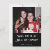 Art Deco | Zwart en Zilver Bruidsfeestfoto Vraag Kaart (Voorkant)