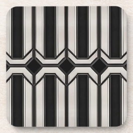 Art Deco Zwart en Zilver Onderzetter Set