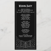 Art Deco  Zwart en Zilver Trouwprogramma's Programmakaart (Achterkant)