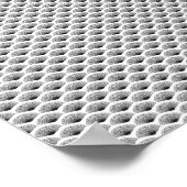 Art Deco Zwart Fans Patroon Wit Poster (Hoek)