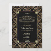 Art Deco Zwart Gatsby Jaren 20 Bachelorette-feestj Kaart (Voorkant)