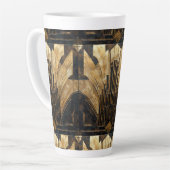 Art Deco Zwart Goud Elegant Retro Patroon Latte Mok (Linkerhoek)