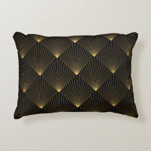 Art Deco: zwart goud elegantie. Accent Kussen