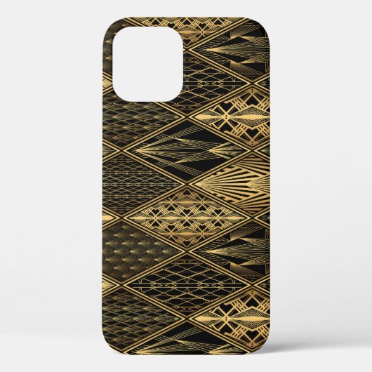 Art Deco Zwart Goud Elegantie Case-Mate iPhone Case (Achterkant)