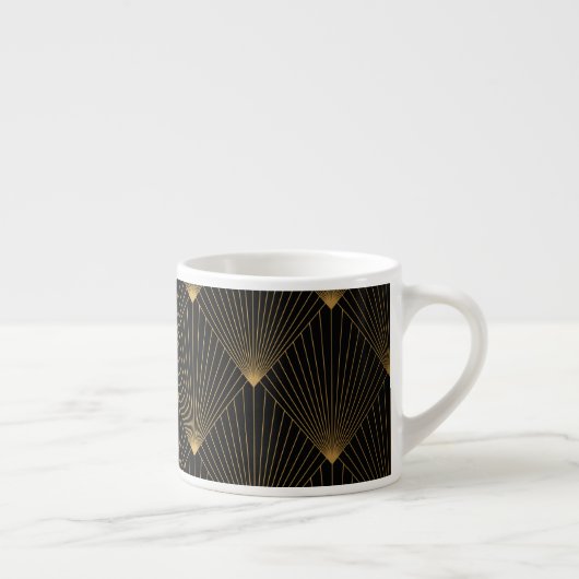 Art Deco: zwart goud elegantie. Espresso Kop (Rechts)
