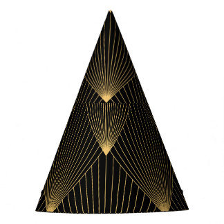 Art Deco: zwart goud elegantie. Feesthoedjes