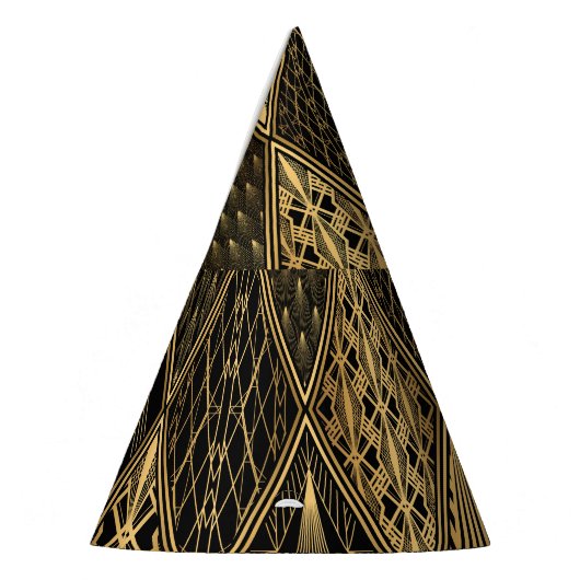 Art Deco Zwart Goud Elegantie Feesthoedjes (Links)